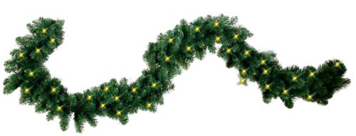 Best Season 612-21 Quebec - Guirnalda de Luces para árbol de Navidad (25 x 500 cm, 80 ledes de luz Blanca cálida, para Exteriores), Color Verde