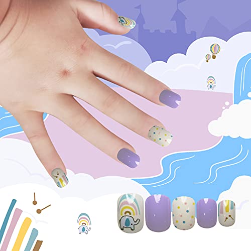 24pcs Unghie Finte Unghie Finte con colla Unghie