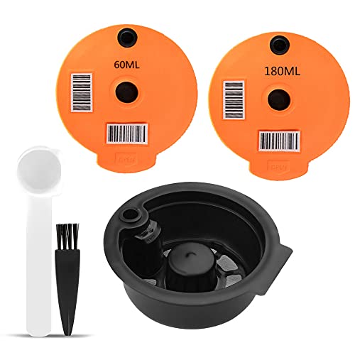 Capsule de café réutilisable avec 2 couvercles (180 ml et 60 ml) pour la série Tassimo Bosch Vivy Cover