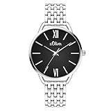 s.Oliver Damen Analog Quarz Armbanduhr mit Edelstahl SO-4191-MQ