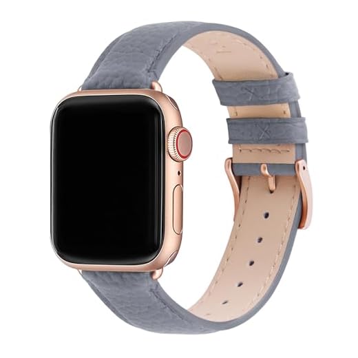 Fullmosa Kompatibelt Apple Watch-armband 38 mm, 40 mm, 41 mm, ersättningsarmband i läder, Apple Watch-ersättningsarmband för iWatch Series SE/7/6/5/4/3/2/1, spänne i grått+ roséguld, 38 mm/40 mm/41 mm