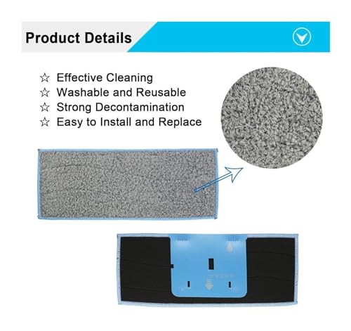 Washable Mopping Pads, Reusable Wet and Dry Mop Pads Replacement .Compatible for Roomba. Jet M6 Vacuum Cleaner (Color : 1pcs)