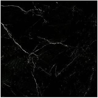 10 Sheet Floor Vinyl Sticker Tiles, 12 x 12" Peel and Stick Flooring Tiles, Thicken Self Adhesive Floor Marble Tiles, Waterproof for Home Decor, Kitchen, Living Room (Black)