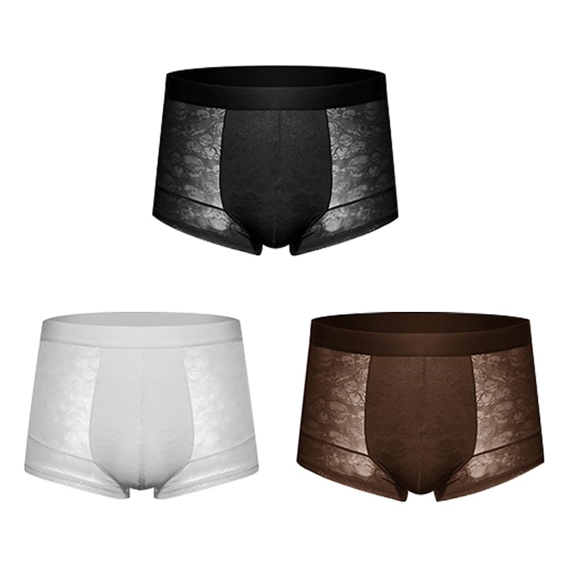 3 Pcs Men's Ice Sliky Fiber Breathable Boxer Briefs