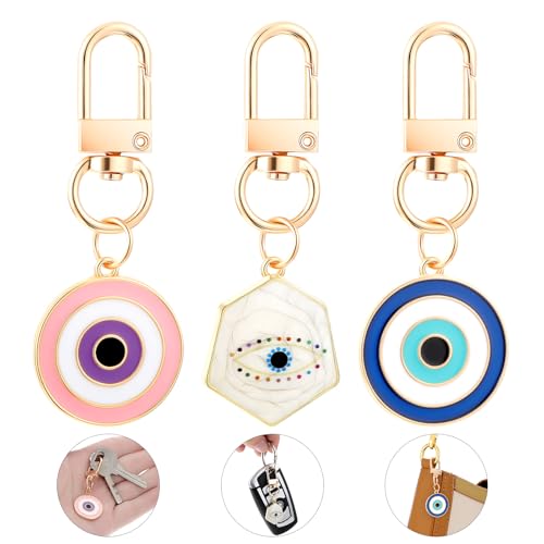 JIEYAO 3pz Coloridos Llaveros de Mal de Ojo, Llaveros de Mal de Ojo, Protección de Buena Suerte, Amuleto de la Suerte, Ojo Turco, Llavero de Coche para Mujer, Bolso, Llave, Joyería