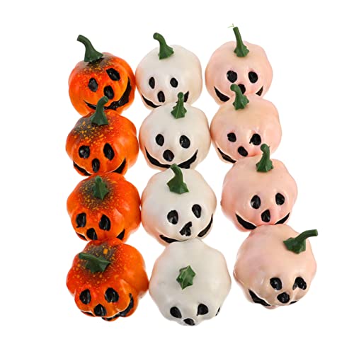 12 Pezzi zucca di halloween mini zucche finte decorazioni di foglie autunnali per simulazione oggetti di scena Decorazione di Schiuma