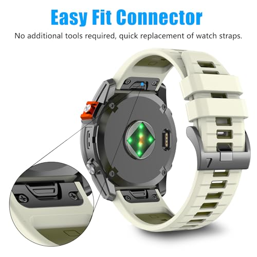 Image of 22mm Compatible with Garmin Fenix E /8 /8pro AMOLED 47mm /Fenix 7 /7 Pro /6 /6 Pro /5 /5 Plus Watch Band,Soft Quickfit Silicone Straps for Forerunner 970 965 955 /Approach S70 47mm /tactix 8 /quatix 7 8 47mm