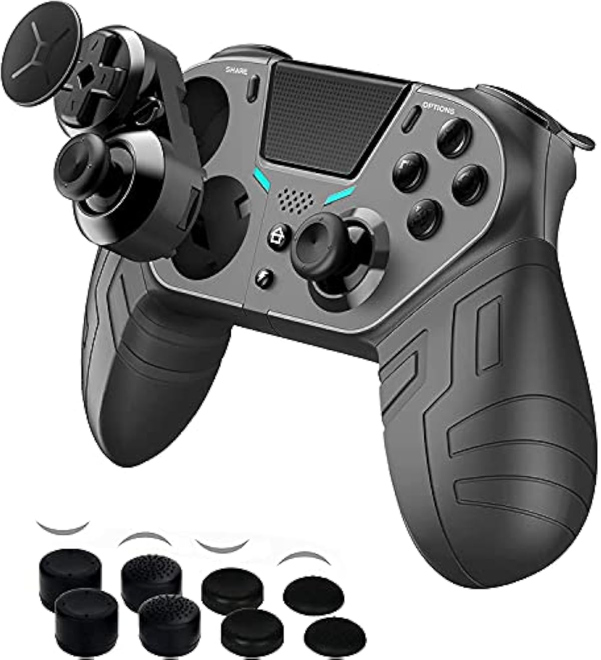 特価セール 21アップグレード版 Ps4コントローラー プログラム可能なバックボタン付き ゲームコントローラーリモコン ターボ ジャイロ Hdデュアルバイブレーション タッチパネル Ledインジケーター付き Ps4 Pc Iphone Ipad Ios Android用 ゲーム 割引純正 Www