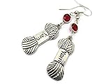 Yarn Skein Birthstone Earrings, Knitter Earrings, Crochet Earrings, Personalized Knitters Jewelry Gift