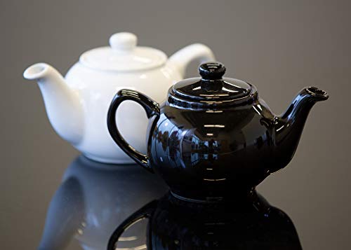 Service Ideas TPCE16WH Teapot, Ceramic, 16 oz., English Style, White