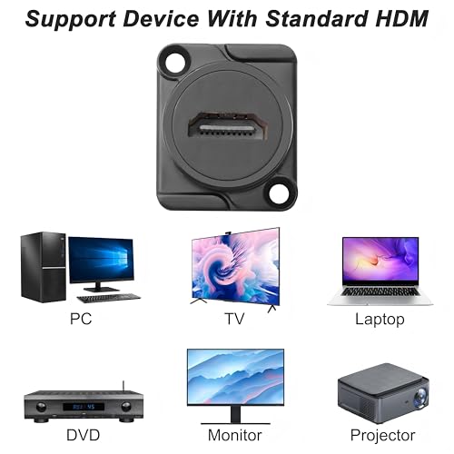 Conector HDMI tipo D hembra a hembra extensor de enchufe 4K negro 7