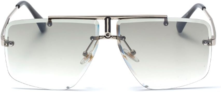 Junsika Oversized Square Rimless Sunglasses for Men Fashion Retro Designer Shades Sunglasses - Image 2