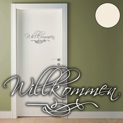 Wandtattoo 'Willkommen' In Creme-weiß – 90x27 Cm, Selbstklebend, Rückstandslos Entfernbar