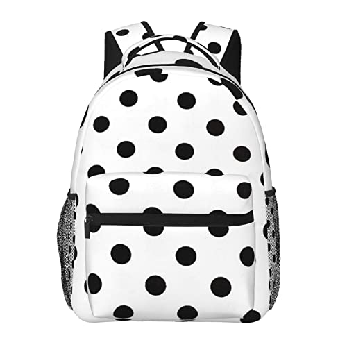 Sac à dos en toile BAFAFA noir à pois pour ordinateur et voyage décontracté