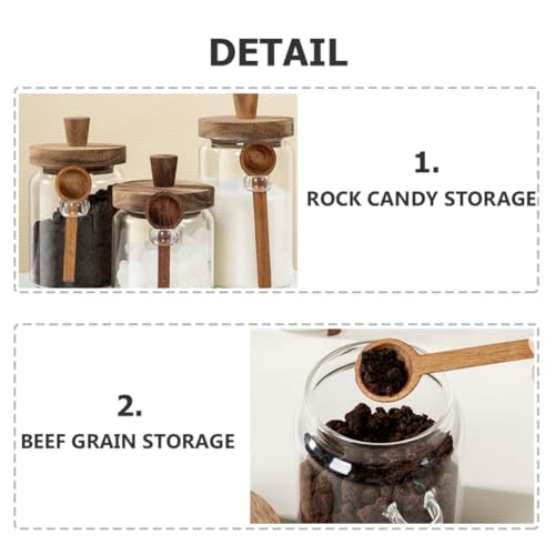 Bote de cristal de 550ml con tapa de madera Garneck para café 4