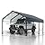 JY QAQA 12 x 15 FT Metal Carport Kits with Galvanized Steel Roof, Heavy Duty Metal Carport Canopy, Outdoor Car Tent Metal Garage Shelter for Car, SUV, Truck and Boats
