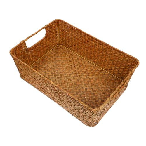 Baluue Cesta Tejida para Pan Almacenamiento Canasto Decorativo Multiuso Cesta para Color Naranja