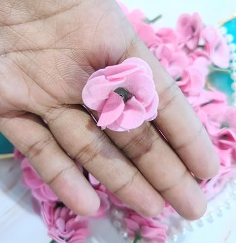 Image of VRB DecTM 50 Pcs Artificial Fabric Rose Fake Flowers Water Floating Flowers,Festival and Events, Home, Table, Bedroom, Pooja Room Decoration Items and DIY (Light Pink)