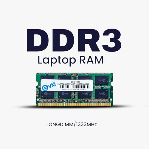 Image of EVM 2GB DDR3 Laptop RAM 1333MHz So-DIMM Memory - Boost Laptop Speed and Performance with Low Latency and Durable Design - 10-Years Warranty (EVMT2G1333S86P)