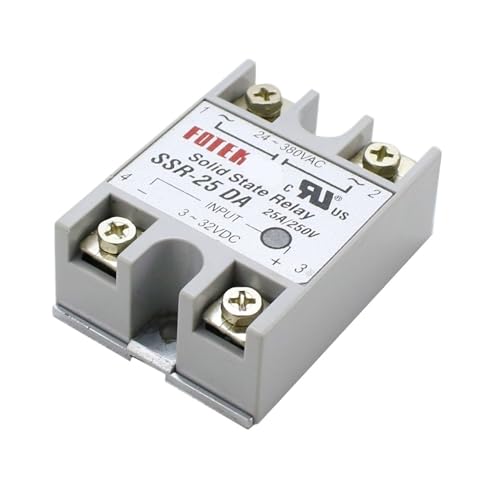 Relé de estado sólido SSR 25DA 25A monofásico de control DC a AC para cuadro eléctrico