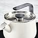 KitchenAid Teakettles Enamel-on-Steel Stovetop Whistling Teakettle, Induction Ready, Stainless steel Lid, 2 Quart - White