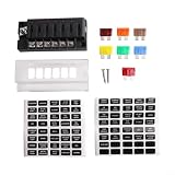 Kit de caja de relé de bloque de fusibles de 12 V, 6 circuitos, impermeable, para sistemas eléctricos marinos y de vehículos, incluyendo coches, barcos, caravanas