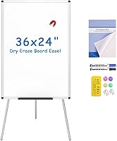 VIZ-PRO Magnetic Whiteboard Easel 36x24 Inch - Height Adjustable Portable Dry Erase Board for School, Office & Home