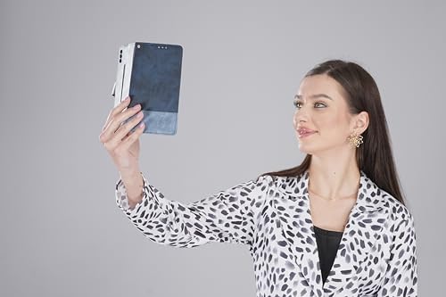 Image of Inktree Vivo V50 5G Flip Cover | Leather Finish | Complete Protection Flip Case for Vivo V50 5G - Double Blue