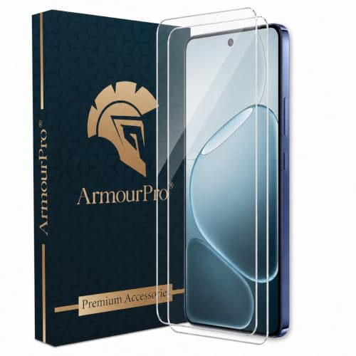 Image of ArmourPro 3D Borderless Tempered Glass for Oppo F31 Pro Plus, k13 Turbo and K13 Turbo Pro, Set of 2 HD Clear Screen Protectors with 3D Curved Edges, 9H Hardness, Oleophobic Coating, Case Friendly