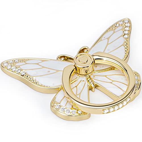 Doflyesky Butterfly Cell Phone Ring Grip Holder, 360 Degrees Rotation Phone Ring Grip Stand, Metal Finger Kickstand Compatible with iPhone, Samsung Galaxy, LG Google Pixel, Android Phone