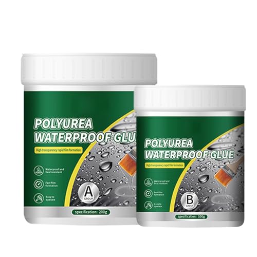 Pegamento Impermeable De Poliurea, Agente Impermeable Invisible, Protección Contra Grietas Y Fugas, Con Fuerte Fórmula Antifugas Y Protección Invisible, 200G+100G, Para Grietas Y Fugas
