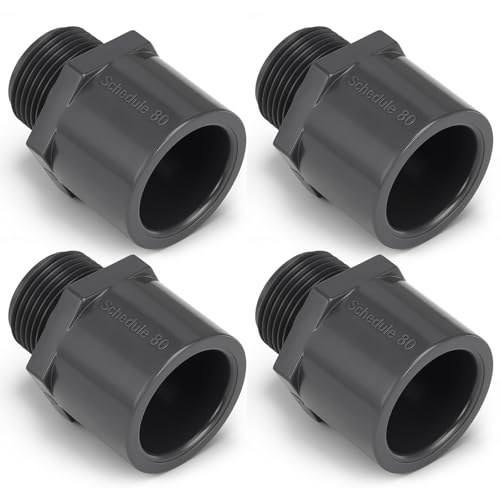 Image of 8 Pcs 3 /4 Inch PVC Pipe Fitting Male Adapter Schedule 80 Socket x Npt Compatible with 836 Series Heavy Duty Industrial Grade Corrosion Resistant Plumbing Irrigation Connector for Water