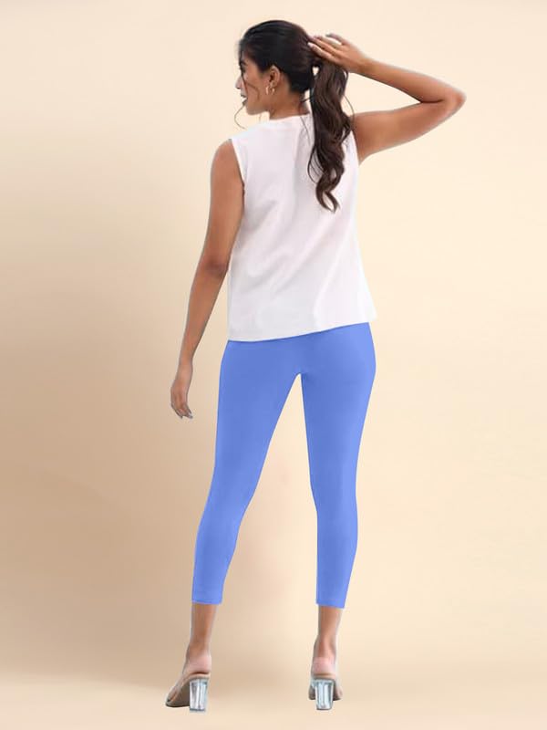 Image of TRENDMALLS Women's Microfiber Elastane Stretch Soft Cropped Leggings with Ultrasoft Waistband for Women