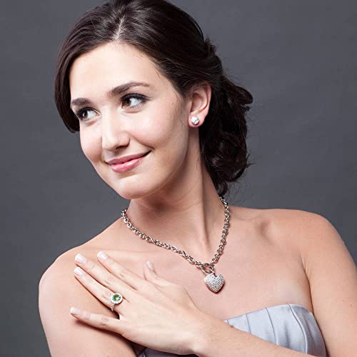 BERRICLE Heart Statement Medium Fashion Anniversary Toggle Pendant Necklace for Women (Gold-tone, Silver-tone)4