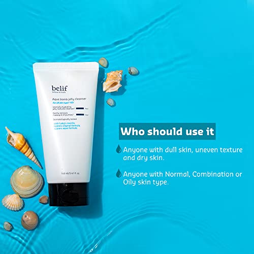 Image of Belif Aqua Bomb Jelly Cleanser 160ML | Hydrating & Gentle Face Wash | Korean Skincare | Makeup Remover for All Skin Types | Vegan & Dermatologically Tested