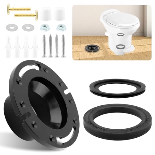 Image of MAYIT RV Toilet Seal and 3 inch Socket Flange Kit Replacement Fit for RV 300 /310 /320 RV Toilets Replacement Parts 385345892 Flange, 385311658 Flush Ball Seal, 385311652 Base Seal