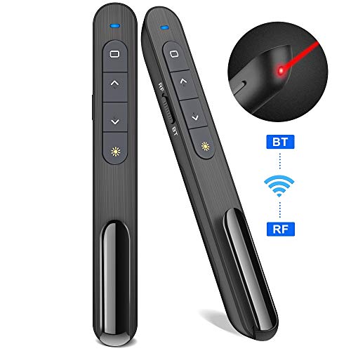 ESYWEN Wireless Presenter Remote RF 2.4GHz Presentation Dual Modes with Bluetooth Remote Control PowerPoint Clicker Presenter for Mac/PC/iPad