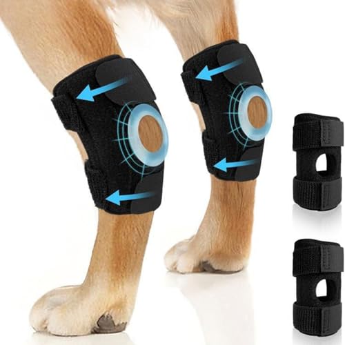 RC GearPro Paquete de 2 Perro Articulación Abrazadera Pierna Trasera Canino Corvejón Soporte - Perro Codo Soporte Envoltura de compresión Correas para ACL CCL lesión de la articulación Protección (L)