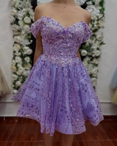 Youjiayi 3D Butterfly Short Homecoming Dresses Sparkly Sequin Prom Dress for Teens Off Shoulder DAMA Dress for Quinceanera4