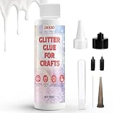 Glitter Glue, Art Glue for Decorating & Painting and Strong Bonding, Suit for Fine Paper Crafting, Card Making, DIY Art Craft, Painting, Scrapbooking Decorating, with Fine Metal Tip, 100ml, White