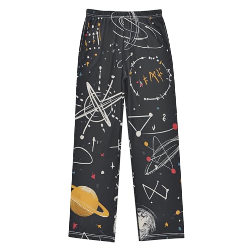 ZZXXB Math and Physics Science Boys Long Pants Soft Trousers Elastic Waist Kids Lounge Bottoms with Pockets S-XL