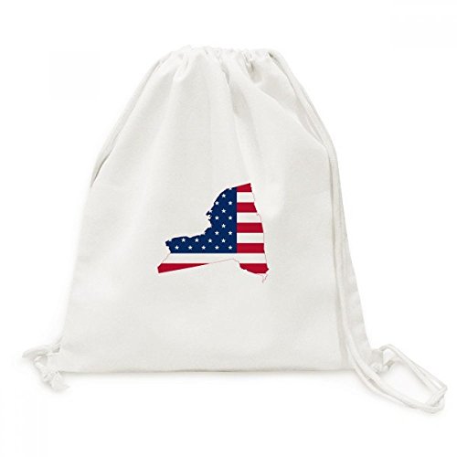 Sac cordon imprimé New York drapeau USA en toile haute résistance