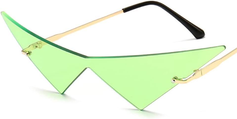 AWATengen Toppa Gurren Lagann Kamina Glasses,Anime Kamina Cosplay Costume Triangle Sunglasses Unisex (green), Green,purple, 3.8*9.9