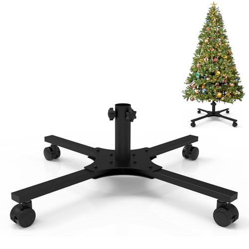 Support Pied de Sapin de Noël pour Sapin Artificiel, Base de Rechange pour Pied Sapin de Noël avec Roue Universelle pour Arbres artificiels de 1,8 m à 2,8 m, Convient aux Arbres de 2 à 3,5 cm, Noir