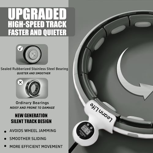 Leann L!fe U5 – 16 nós com contador, argola de hula pesada inteligente silenciosa U5 para adultos pe