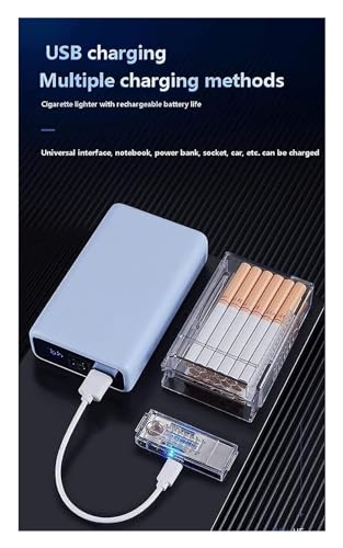 Estuche de cigarrillos con encendedor USB recargable 2 en 1 miniatura 6