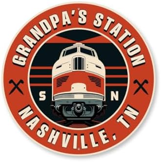 Grandpas Train Station With Location Sign - 12-inch Circle image 5