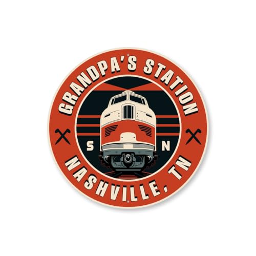 Grandpas Train Station With Location Sign - 12-inch Circle