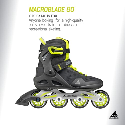 Rollerblade Macroblade 80 Men's Adult Fitness Inline Skate, Lime and Black, Performance Inline Skates by Rollerblade - Image 2