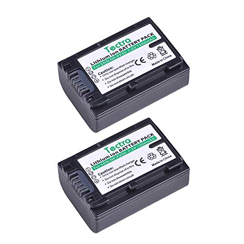 Tectra 2Packs Np-Fv50 Battery + Charger Kits For Sony Np-Fv30 Np-Fv40 Np-Fv50 Np-Fv70 Np-Fv100 & Sony Handycam Hdr-Cx380 430V 900 580V 760V Hdr-Pj540 650V Hdr-Pv710V 790V 810 Hdr-Td30V Fdr-Ax100 Dcr-S #TOP1